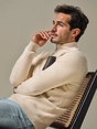 Profuomo PULLOVER HALF ZIP LS OFF WHITE