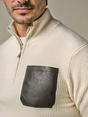 Profuomo PULLOVER HALF ZIP LS OFF WHITE
