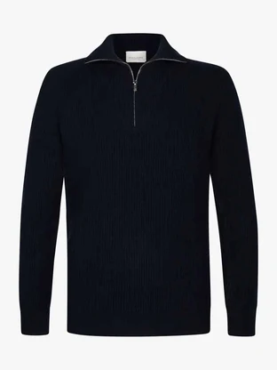 Profuomo PULLOVER HALF ZIP NAVY
