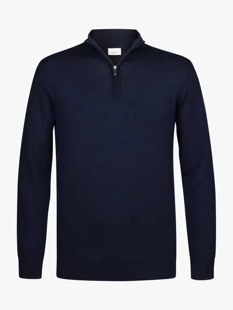 Profuomo PULLOVER HALF ZIP NAVY