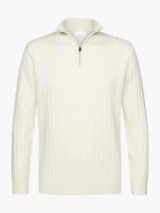 Profuomo PULLOVER HALF ZIP OFF WHITE
