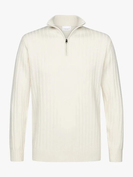 Profuomo PULLOVER HALF ZIP OFF WHITE