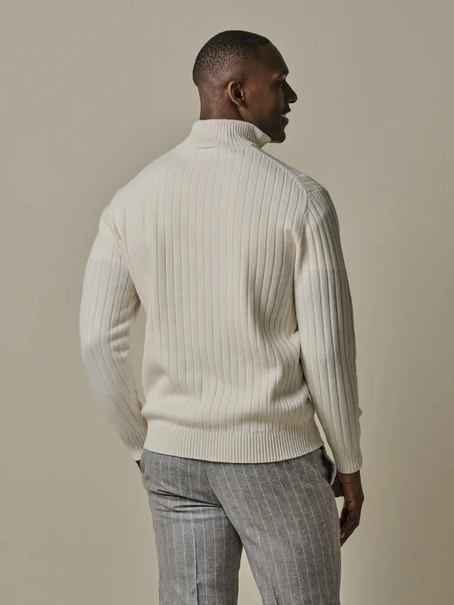 Profuomo PULLOVER HALF ZIP OFF WHITE