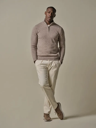 Profuomo PULLOVER HALF ZIP SAND