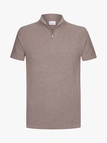 Profuomo PULLOVER HALF ZIP SS M BROWN