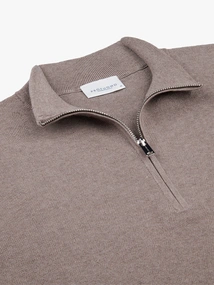Profuomo PULLOVER HALF ZIP SS M BROWN