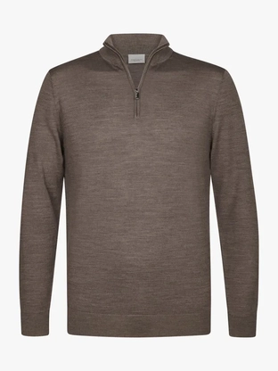 Profuomo PULLOVER HALF ZIP TAUPE