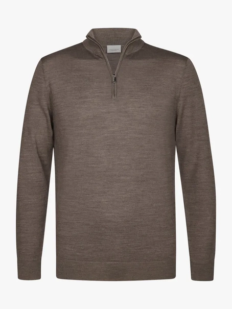 Profuomo PULLOVER HALF ZIP TAUPE