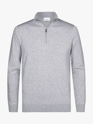 Profuomo PULLOVER HALFZIP LIGHT GREY
