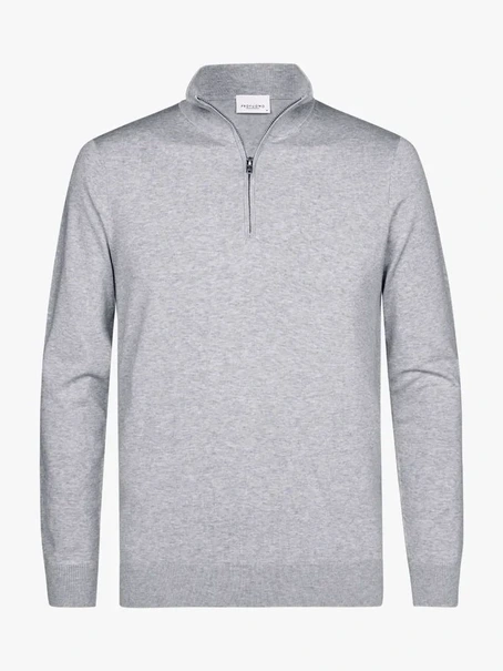 Profuomo PULLOVER HALFZIP LIGHT GREY