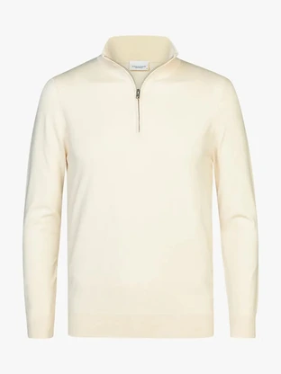 Profuomo PULLOVER HALFZIP OFF WHITE