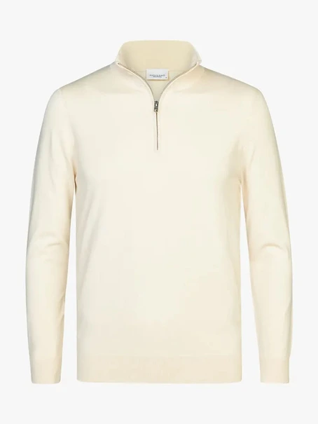 Profuomo PULLOVER HALFZIP OFF WHITE
