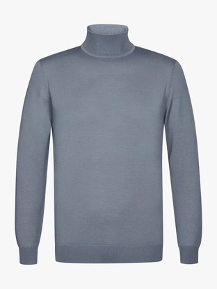 Profuomo PULLOVER MOCK NECK BLUE