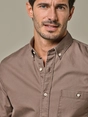 Profuomo SHIRT B.DWN RLXFIT BRWN