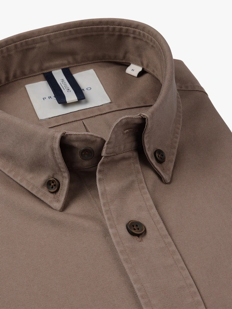 Profuomo SHIRT B.DWN RLXFIT BRWN