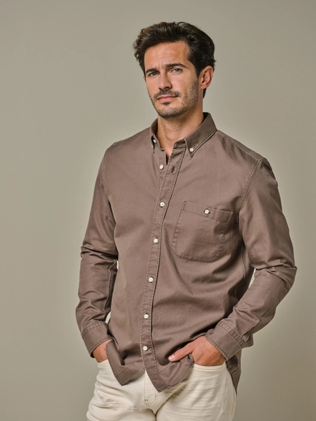Profuomo SHIRT B.DWN RLXFIT BRWN