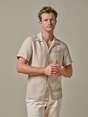 Profuomo SHIRT CAMP SS BEIGE
