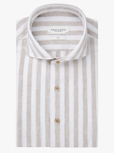 Profuomo SHIRT X-CUTAWAY SC SF BEIGE