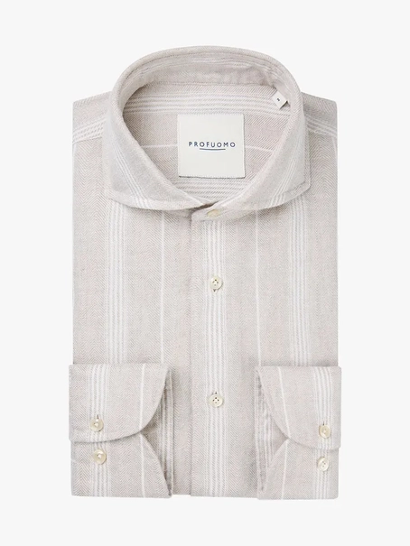 Profuomo SHIRT X-CUTAWAY SC SF BEIGE