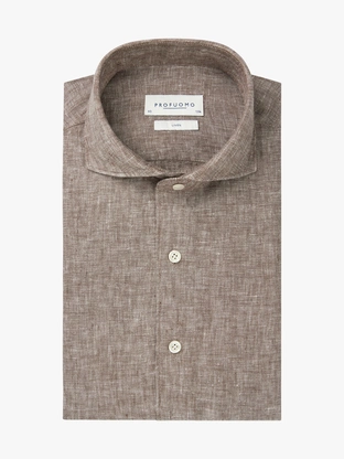 Profuomo SHIRT X-CUTAWAY SF M.BROWN