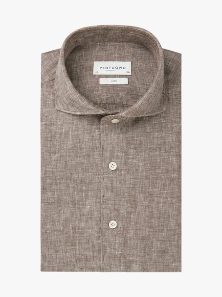 Profuomo SHIRT X-CUTAWAY SF M.BROWN