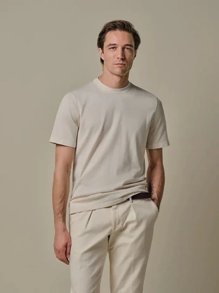 Profuomo T-SHIRT CREW NECK SS OFF WHITE