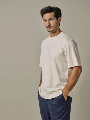 Profuomo T-SHIRT CREW NECK SS OFF WHITE
