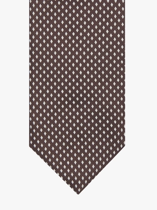 Profuomo TIE SILK WOVEN BROWN