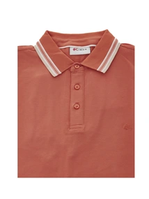 R-1854 Brick Polo Plain Contrast Collar