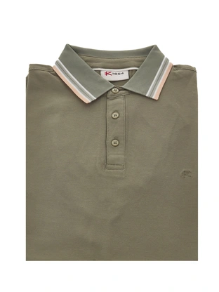 R-1854 Brick Polo Plain Contrast Collar