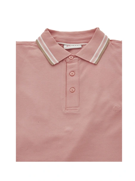 R-1854 Brick Polo Plain Contrast Collar