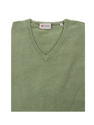 R-1854 Vince V-neck Pullover Flat Knit