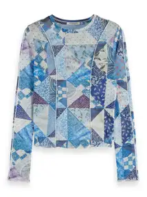 Scotch & Soda All over print mesh LS t-shirt