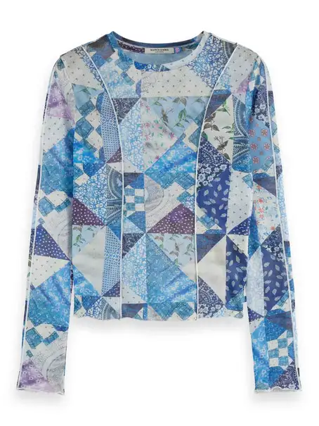 Scotch & Soda All over print mesh LS t-shirt