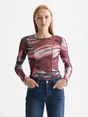 Scotch & Soda All over printed mesh long sleeve T