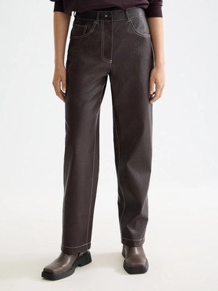 Scotch & Soda Aurora faux leather high rise strai