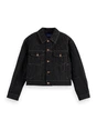 Scotch & Soda Black denim textured oversized jack