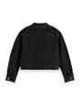 Scotch & Soda Black denim textured oversized jack