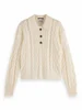Scotch & Soda Cable stitch polo neck pullover