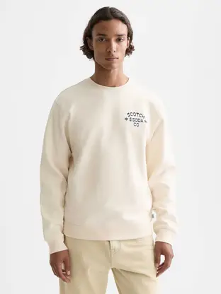 Scotch & Soda Chest logo regular-fit sweatshirt