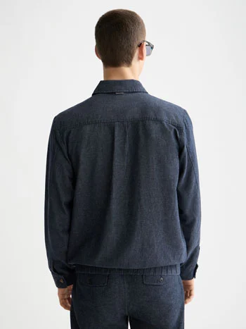 Scotch & Soda Cotton linen zip-thru twill blouson