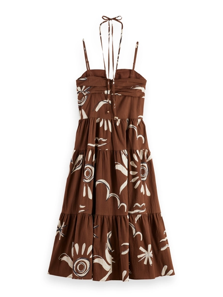 Scotch & Soda Cotton seersucker midi dress