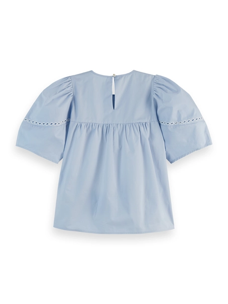 Scotch & Soda Cotton twill embroidered top