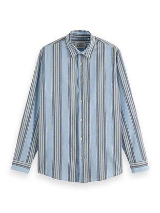 Scotch & Soda Crinkled-stripe regular fit shirt