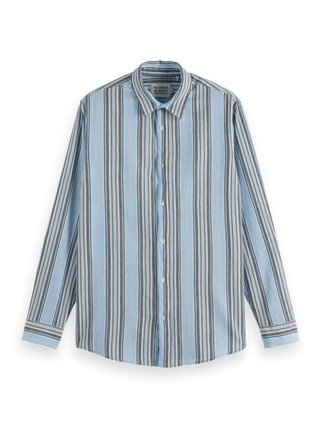 Scotch & Soda Crinkled-stripe regular fit shirt