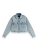 Scotch & Soda Cropped denim trucker jacket  Blu