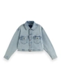 Scotch & Soda Cropped denim trucker jacket  Blu
