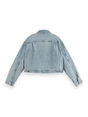 Scotch & Soda Cropped denim trucker jacket  Blu
