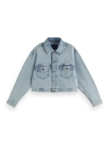 Scotch & Soda Cropped denim trucker jacket  Blu