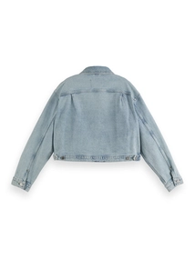 Scotch & Soda Cropped denim trucker jacket  Blu